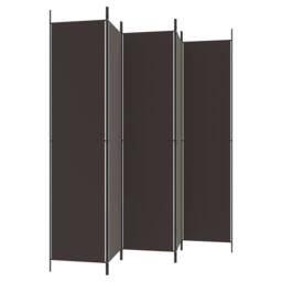 Berkfield Home 5-Panel Room Divider Brown 250x220 cm Fabric - thumbnail 5