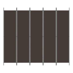 Berkfield Home 5-Panel Room Divider Brown 250x220 cm Fabric - thumbnail 3