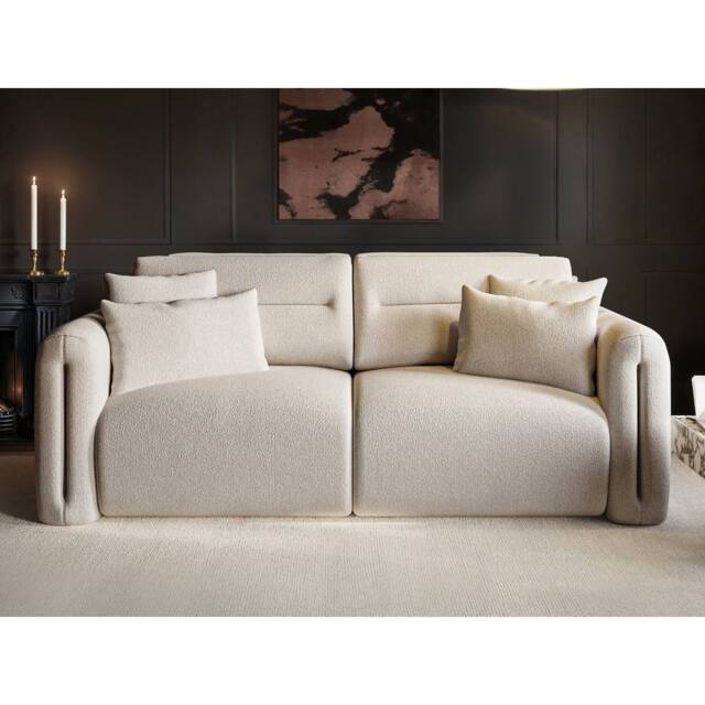Solace+Co Mabel 3 Seater Fabric Sofa in Beige - image 1
