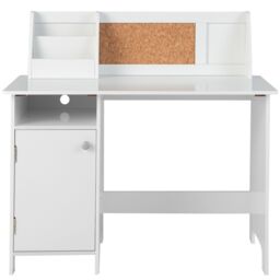 Costway Desk & Chair Set Wooden Study Table &Chair Writing Table Set in White - thumbnail 6