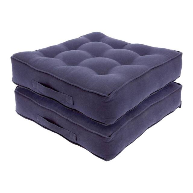 Harbour Housewares Square Armchair Booster Cushions - 50 x 50cm - Pack of 2 in Navy - Size: 50 x 50 cm - image 1