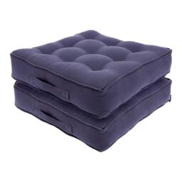 Harbour Housewares Square Armchair Booster Cushions - 50 x 50cm - Pack of 2 in Navy - Size: 50 x 50 cm - thumbnail 1