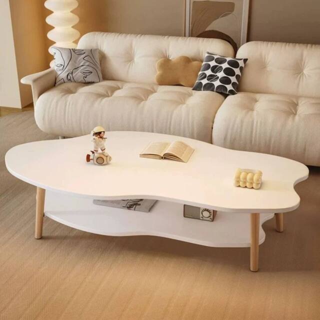 SPETLEK 2Tier Modern Coffee Table Tea Side white - Size: 0.6m2 - image 1