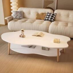 SPETLEK 2Tier Modern Coffee Table Tea Side white - Size: 0.6m2 - thumbnail 1