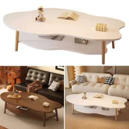 SPETLEK 2Tier Modern Coffee Table Tea Side white - Size: 0.6m2 - thumbnail 3