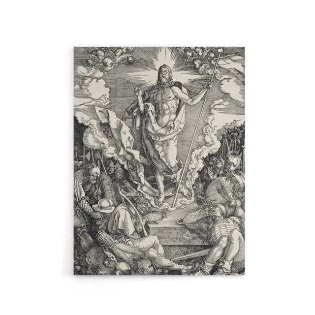 "Artery8 Great Passion The Resurrection Durer Canvas Wall Art Print in Grey - Size: W12"" x H16""" - image 1