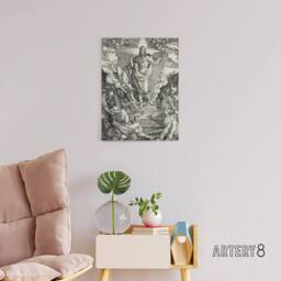 "Artery8 Great Passion The Resurrection Durer Canvas Wall Art Print in Grey - Size: W12"" x H16""" - thumbnail 3