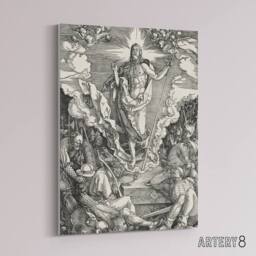 "Artery8 Great Passion The Resurrection Durer Canvas Wall Art Print in Grey - Size: W12"" x H16""" - thumbnail 2