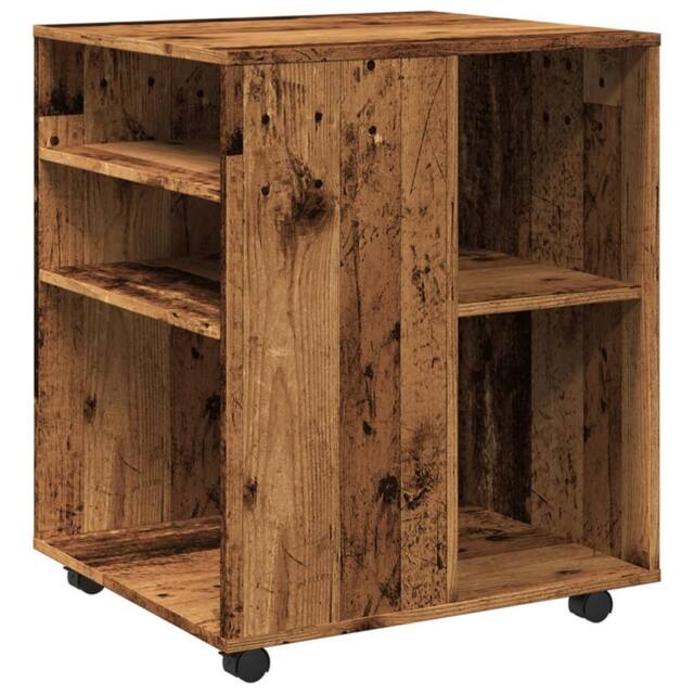 Berkfield Home Rolling Cabinet Old Wood 60x53x72 cm Engineered Wood in Brown - Size: 60 x 53 x 72 cm - image 1