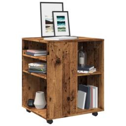 Berkfield Home Rolling Cabinet Old Wood 60x53x72 cm Engineered Wood in Brown - Size: 60 x 53 x 72 cm - thumbnail 2