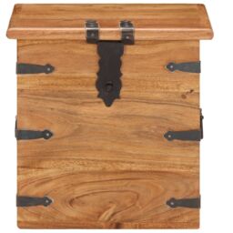 Berkfield Home Chest 40x40x40 cm Solid Acacia Wood in Brown - Size: 40 x 40 x 40 cm - thumbnail 3