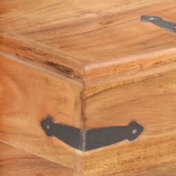 Berkfield Home Chest 40x40x40 cm Solid Acacia Wood in Brown - Size: 40 x 40 x 40 cm - thumbnail 6