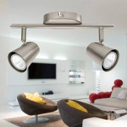 EONLION 2 Way Ceiling Spotlight Adjustable Downlight Fitting LED Bulbs in Silver - thumbnail 3