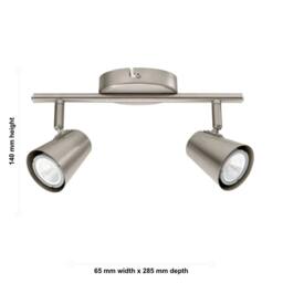 EONLION 2 Way Ceiling Spotlight Adjustable Downlight Fitting LED Bulbs in Silver - thumbnail 2