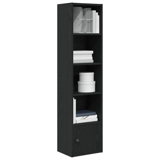 Berkfield Home Bookcase Black Oak 31x24x127 cm Engineered Wood - Size: 31 x 24 x 127 cm - image 1