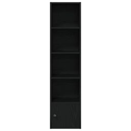 Berkfield Home Bookcase Black Oak 31x24x127 cm Engineered Wood - Size: 31 x 24 x 127 cm - thumbnail 4