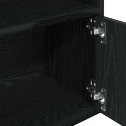 Berkfield Home Bookcase Black Oak 31x24x127 cm Engineered Wood - Size: 31 x 24 x 127 cm - thumbnail 8