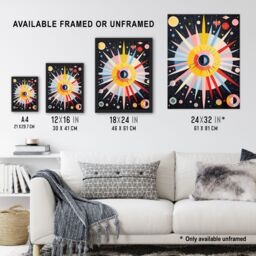 "Artery8 Wall Art Print Celestial Navigation Hilma af Klint Style Abstract Oil Painting Planetary Cartography Poster - Size: W18"" x H24""" - thumbnail 3