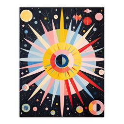 "Artery8 Wall Art Print Celestial Navigation Hilma af Klint Style Abstract Oil Painting Planetary Cartography Poster - Size: W18"" x H24""" - thumbnail 1
