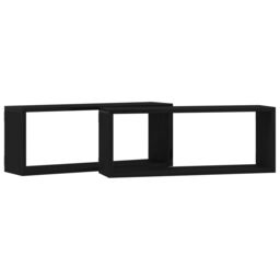 Berkfield Home Wall Shelves 2 Pack Black Oak 60x15x23 cm Made of Engineered Wood - Size: 60 x 15 x 23 cm - thumbnail 6