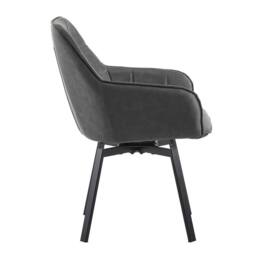 Kelvenix 2 Pcs Dining Chair Faux Leather Soft Padded Chair-Grey in Grey - thumbnail 5