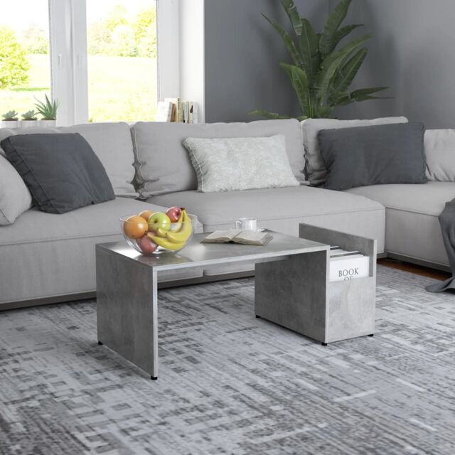 Berkfield Home Coffee Table Concrete Grey 90x45x35 cm Engineered Wood - Size: 90 x 45 x 35 cm