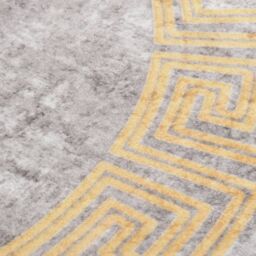 Berkfield Home Rug Washable œÜ120 cm Grey Anti Slip - Size: Medium - thumbnail 3