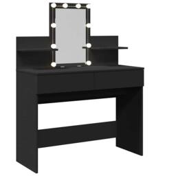 Berkfield Home Dressing Table with LED Black 100x40x130 cm - Size: 100 x 40 x 130 cm - thumbnail 8
