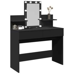 Berkfield Home Dressing Table with LED Black 100x40x130 cm - Size: 100 x 40 x 130 cm - thumbnail 4