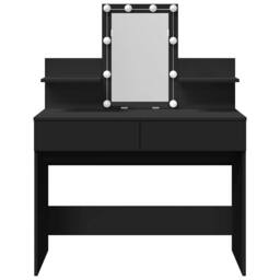 Berkfield Home Dressing Table with LED Black 100x40x130 cm - Size: 100 x 40 x 130 cm - thumbnail 5