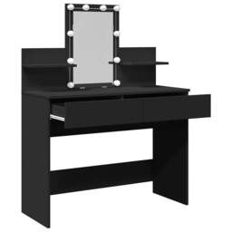 Berkfield Home Dressing Table with LED Black 100x40x130 cm - Size: 100 x 40 x 130 cm - thumbnail 9