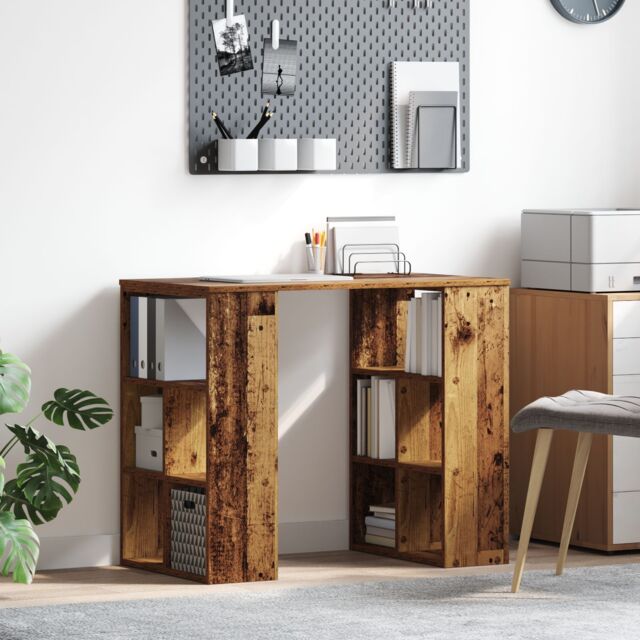 Berkfield Home Corner Desk Old Wood Solid Reclaimed Wood Medium Corner Desk in Brown - image 1