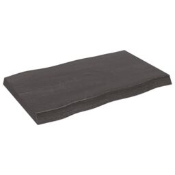 Berkfield Home Table Top Dark Grey 80x50x(2-6) cm Treated Solid Wood Live Edge in Brown - thumbnail 2