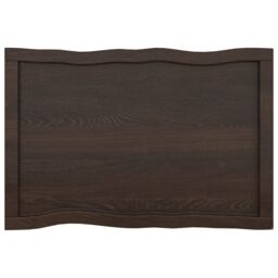 Berkfield Home Table Top Dark Grey 80x50x(2-6) cm Treated Solid Wood Live Edge in Brown - thumbnail 3