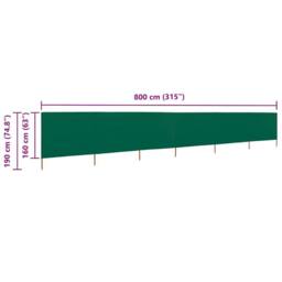 Berkfield Home 6-panel Wind Screen Fabric 800x160 cm Green - thumbnail 6