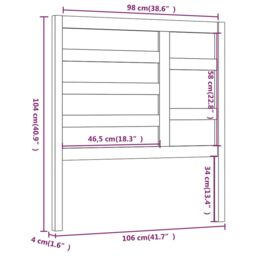 Berkfield Home Bed Headboard Honey Brown 106x4x104 cm Solid Wood Pine - Size: 106 x 4 x 104 cm - thumbnail 6