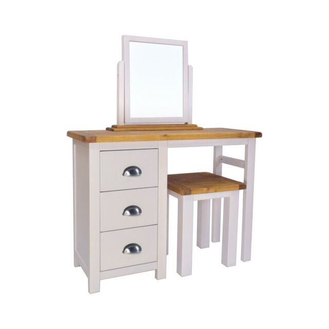 Cabinet Bits Argenta 3 Drawer Dressing Table Set Chrome Cup Handle in Light Grey - image 1