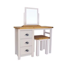 Cabinet Bits Argenta 3 Drawer Dressing Table Set Chrome Cup Handle in Light Grey - thumbnail 1