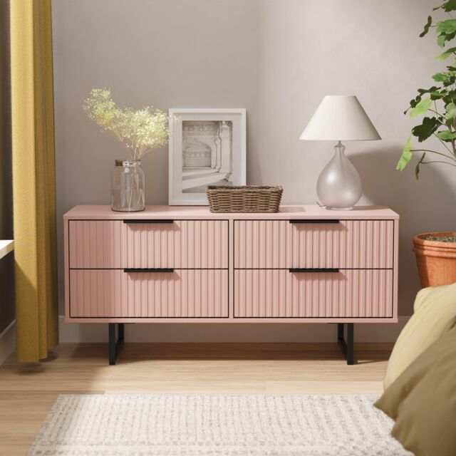 Ready Assembled 2 U Menai 4 Drawer Bed Box (Ready Assembled) in Dusty Pink - image 1