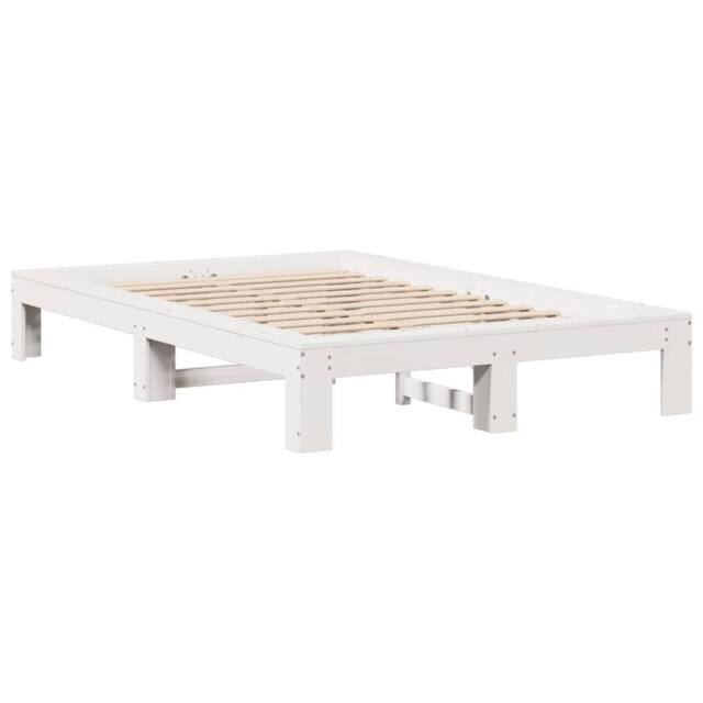 Berkfield Home Durable Bed Frame Frame White 120x190 cm Small Double Solid Wood Pine - image 1