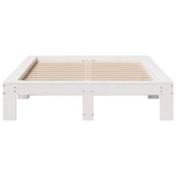 Berkfield Home Durable Bed Frame Frame White 120x190 cm Small Double Solid Wood Pine - thumbnail 4