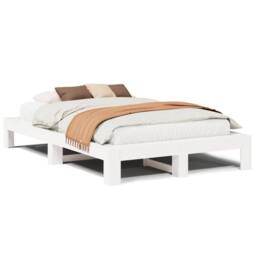 Berkfield Home Durable Bed Frame Frame White 120x190 cm Small Double Solid Wood Pine - thumbnail 3