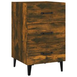 Berkfield Home Bedside Cabinet Smoked Oak 40x40x66 cm Engineered Wood in Brown - Size: 40 x 40 x 66 cm - thumbnail 2