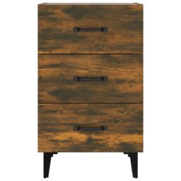 Berkfield Home Bedside Cabinet Smoked Oak 40x40x66 cm Engineered Wood in Brown - Size: 40 x 40 x 66 cm - thumbnail 3