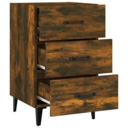 Berkfield Home Bedside Cabinet Smoked Oak 40x40x66 cm Engineered Wood in Brown - Size: 40 x 40 x 66 cm - thumbnail 5