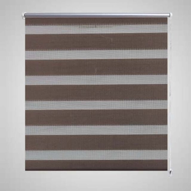 Berkfield Home Zebra Blind 80 x 175 cm Coffee in Brown - image 1