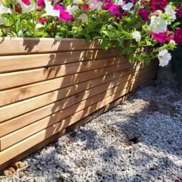Woven Wood 1.4m Pine Raised Trough Planter in Natural - thumbnail 3
