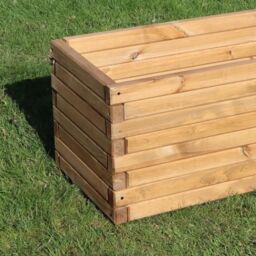 Woven Wood 1.4m Pine Raised Trough Planter in Natural - thumbnail 6