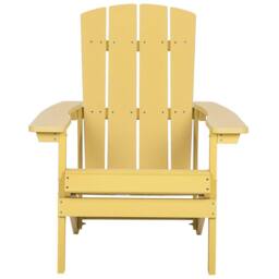 Wyld and Coco Yellow Outdoor Garden Chair Weather Resistant Modern Faux Wood - thumbnail 3