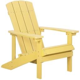 Wyld and Coco Yellow Outdoor Garden Chair Weather Resistant Modern Faux Wood - thumbnail 2